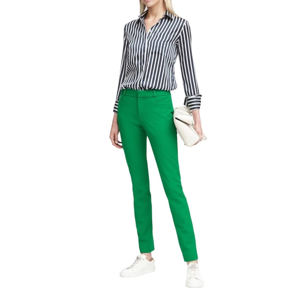 Banana Republic Sloan Pants Women Size 2 Kelly Green Preppy Business Casual